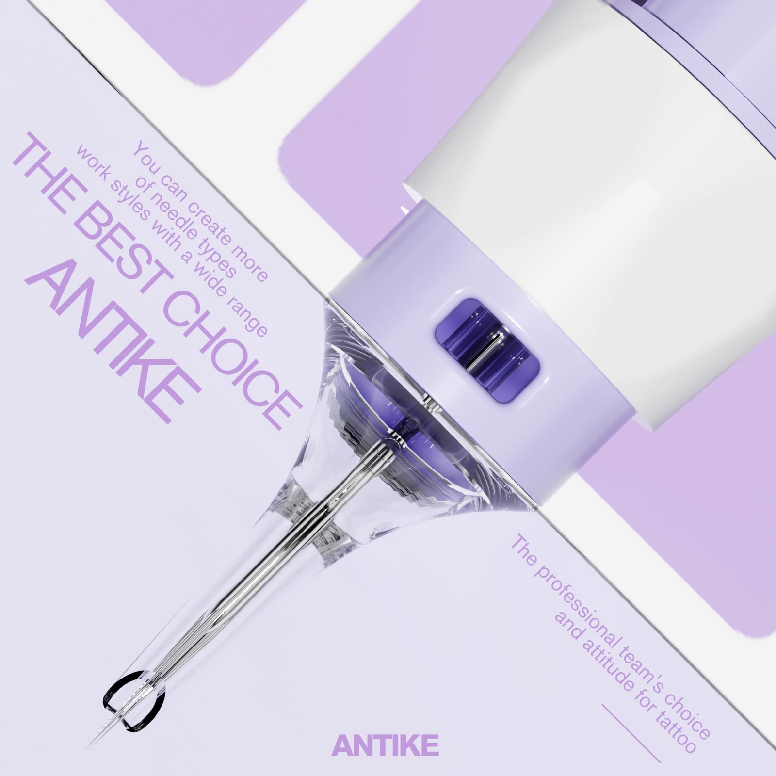 ANTIKE Clouds Pro beveled mouth tip enhances precise needle placement.