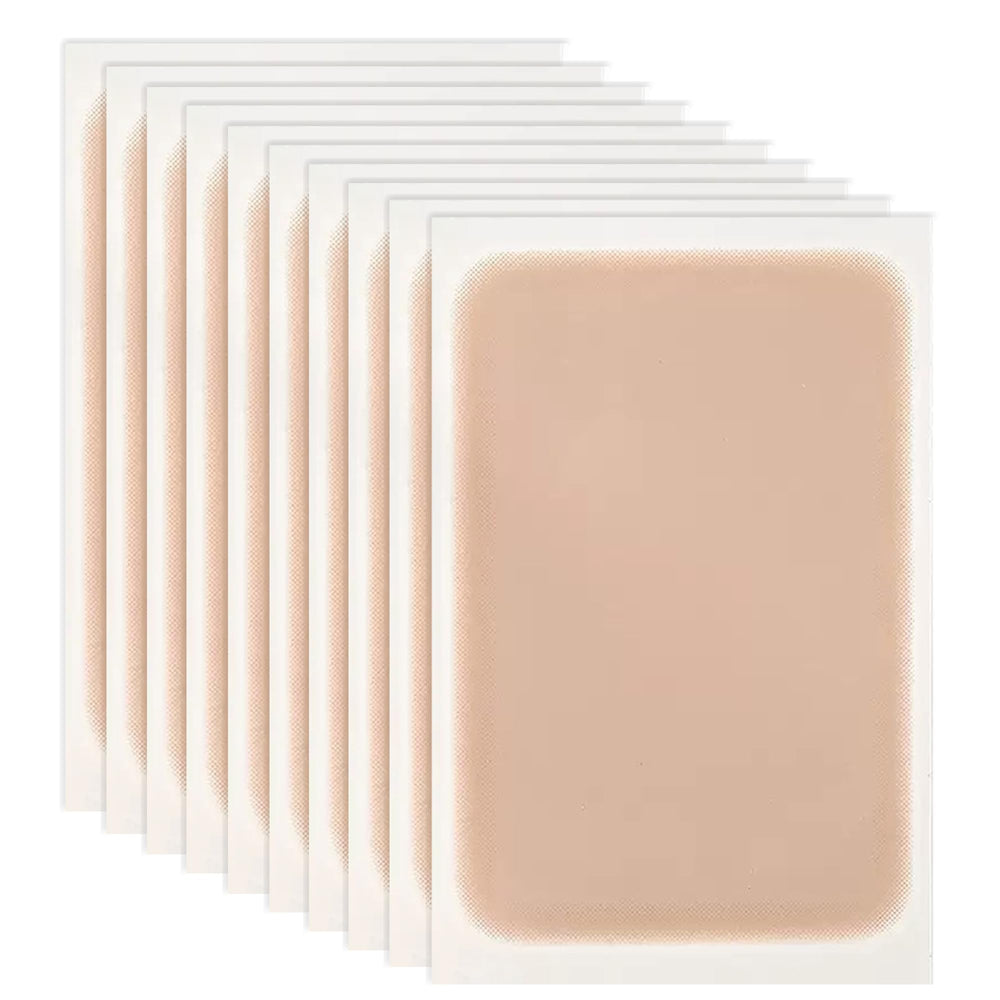 Anvosy front packaging showing ten waterproof tattoo cover patches and clear benefits