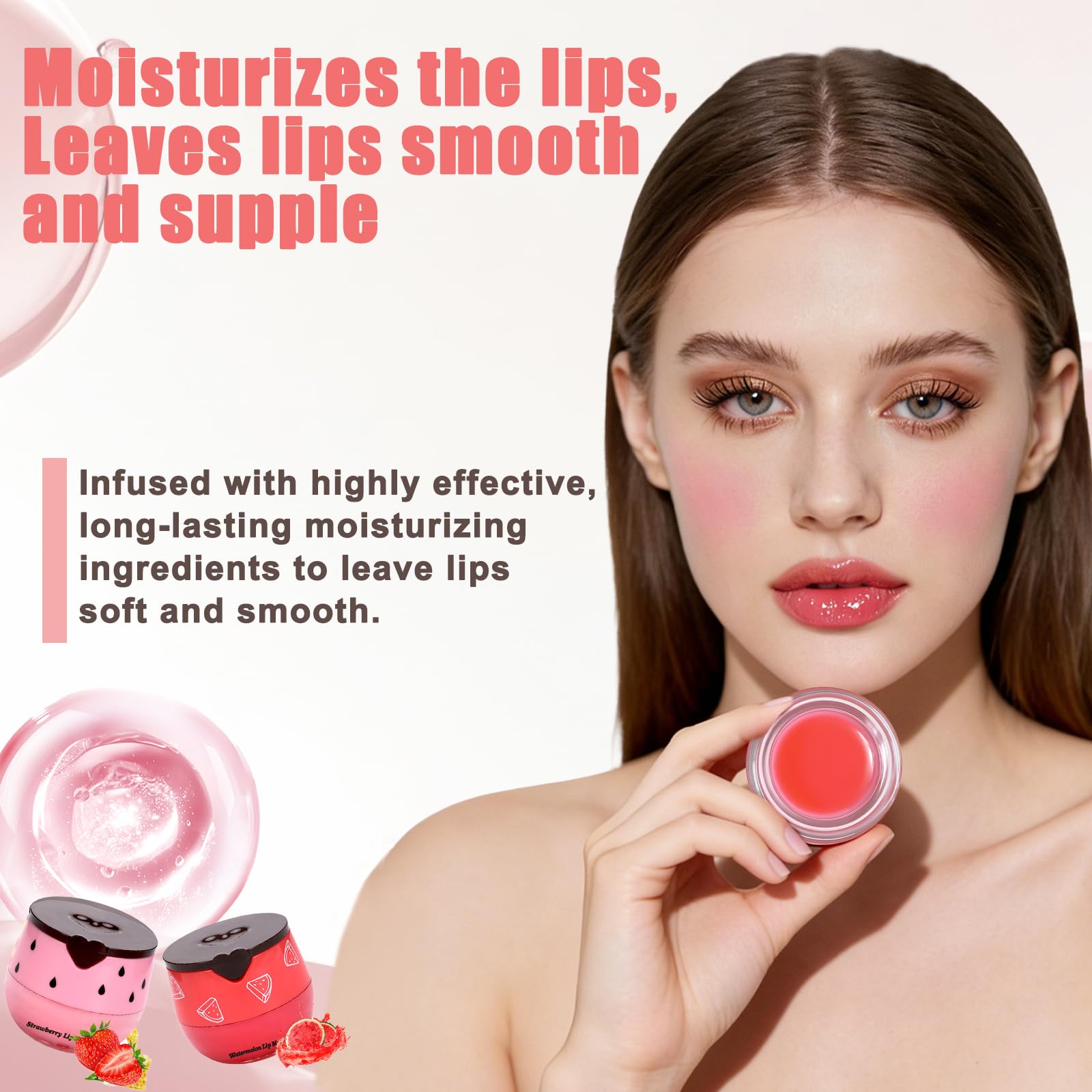 Anweina Bee Lip Balm Watermelon Pot with juicy aroma and moisturized lips.