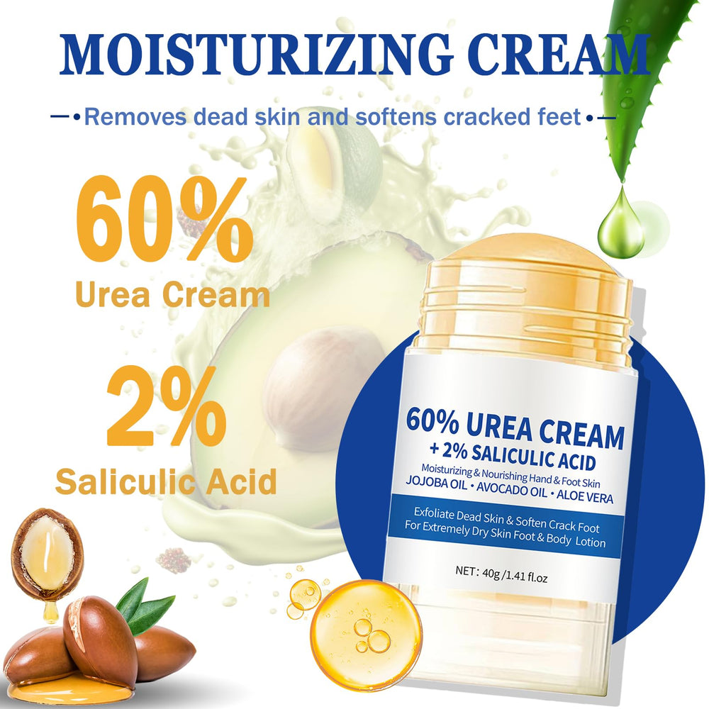 Anweina foot cream stick applying mess-free moisture to rough skin.