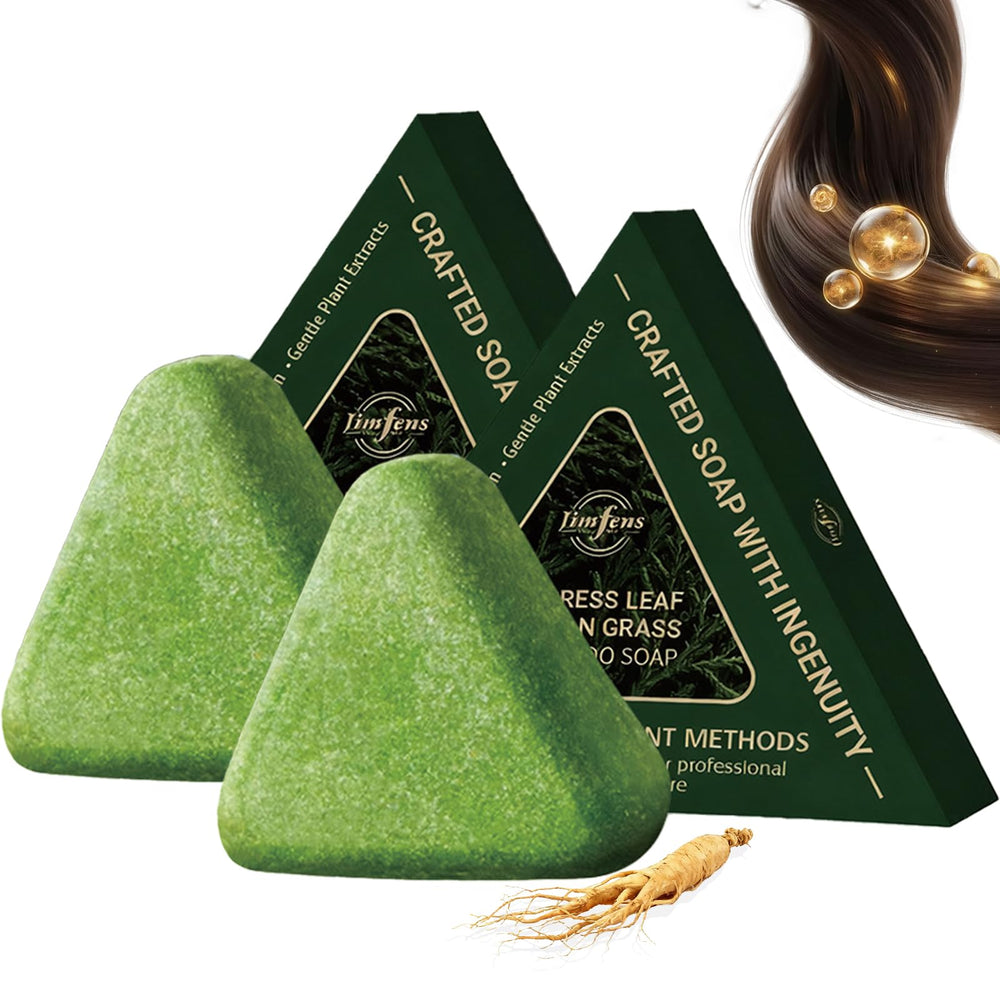 Anweina Nature Triangle Shampoo Bar held in hand for travel-friendly use.