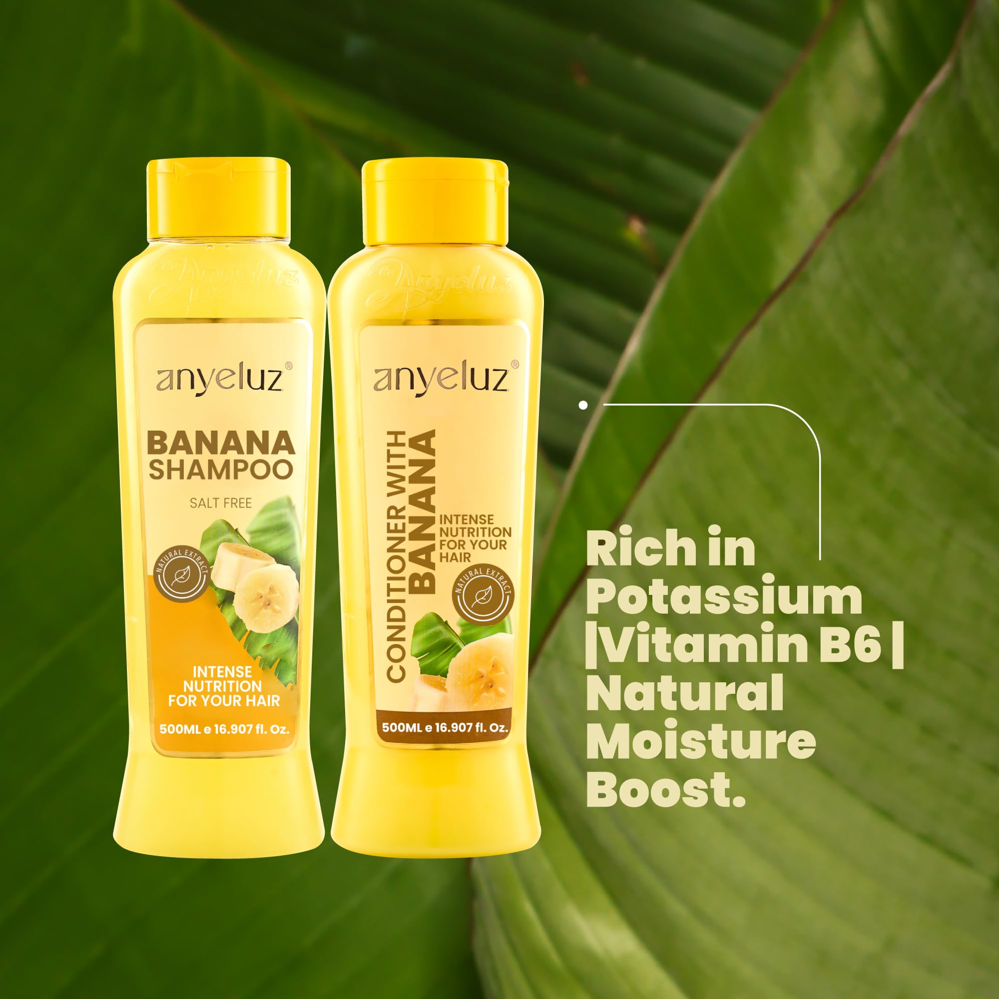 ANYELUZ Banana Conditioner texture showing silk-soft finish.