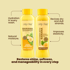ANYELUZ Banana ingredients strip featuring potassium-rich banana extract.