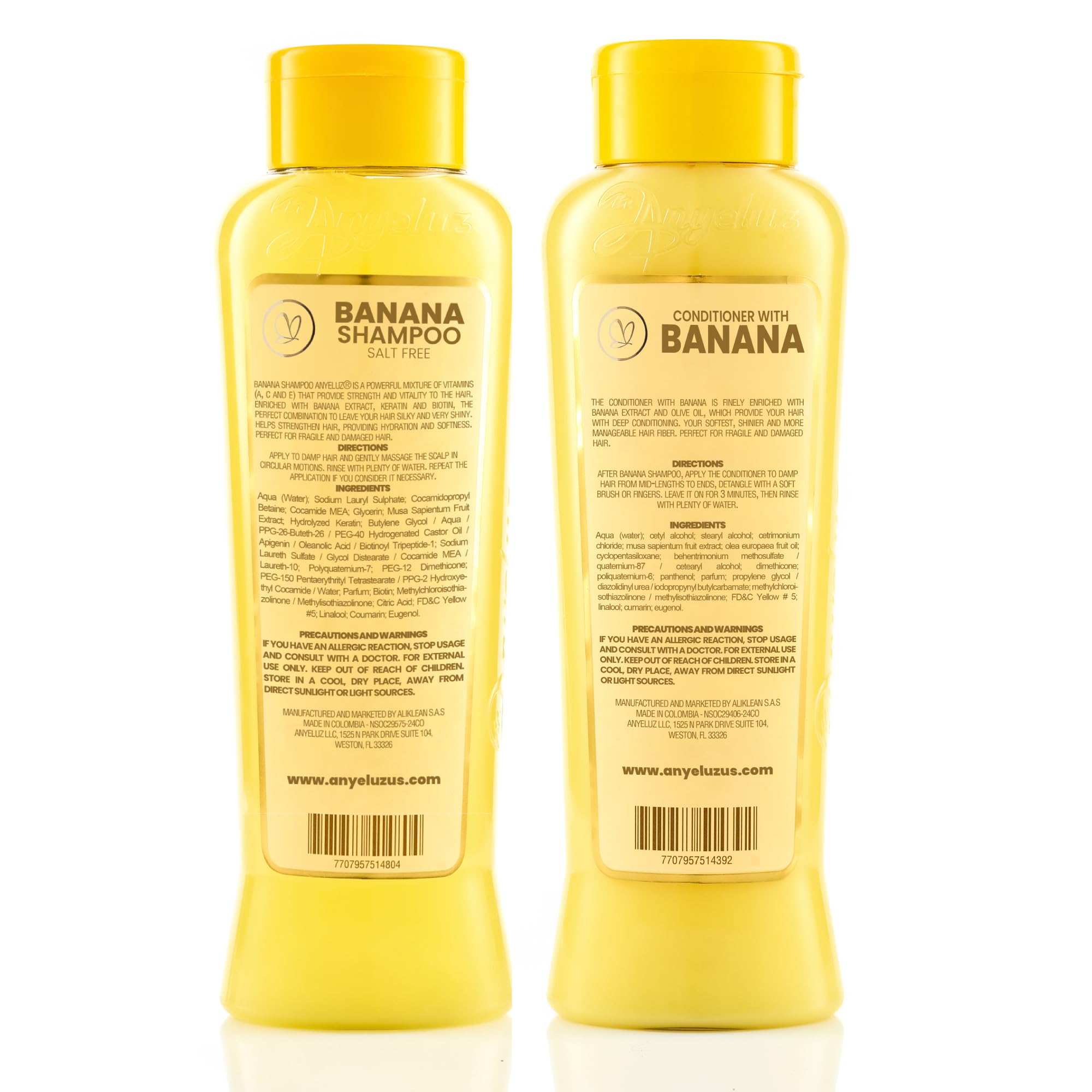 ANYELUZ natural banana formula label suitable for color-treated hair.