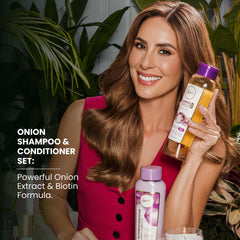 Anyeluz onion-conditioner-bottle promises softer hair and easier detangling.