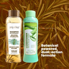 ANYELUZ Rosemary Leaves Closeup highlights natural extract for refreshing scalp care.