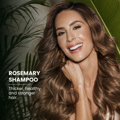 Fresh rosemary plant imagery representing natural ingredients in Anyeluz shampoo