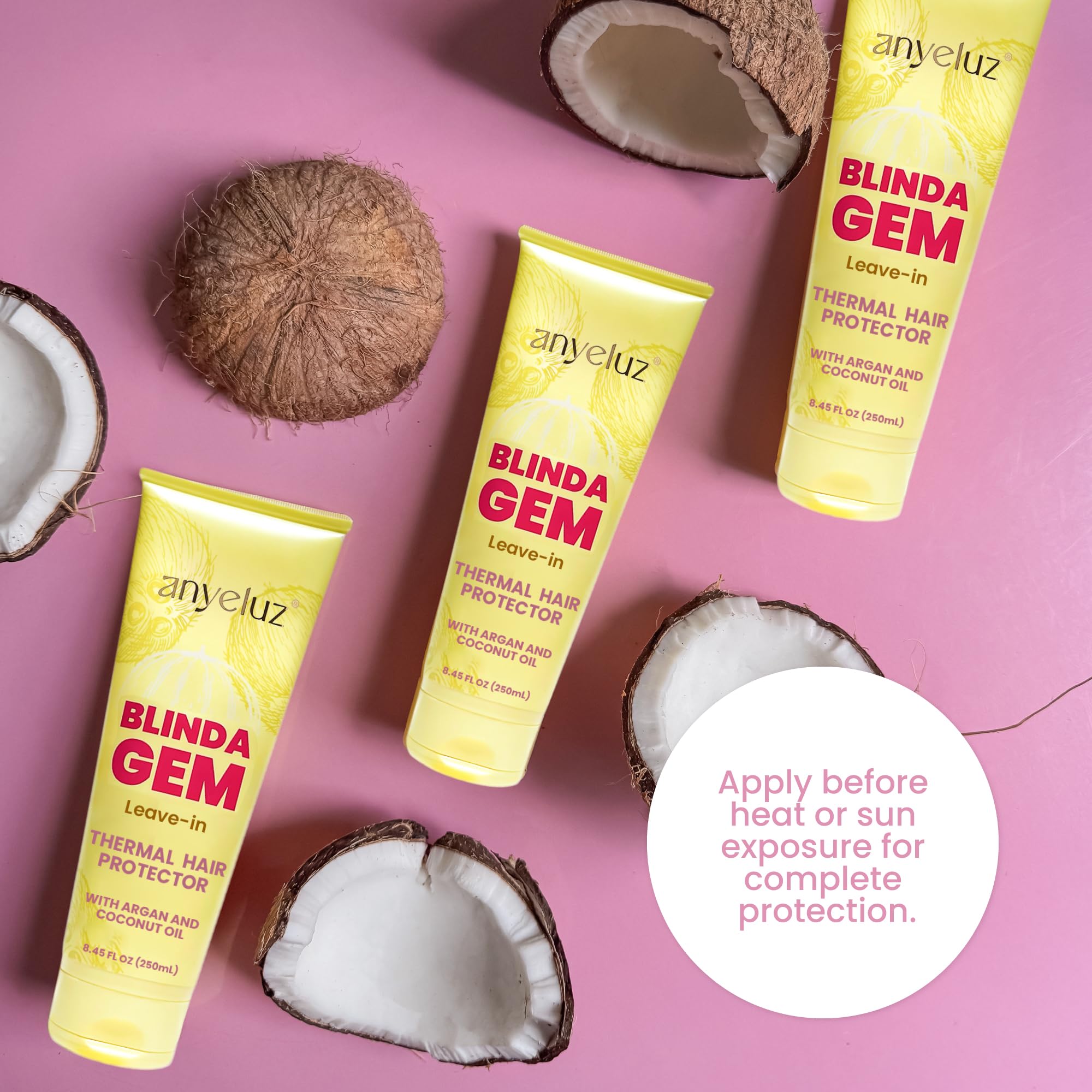 ANYELUZ sun-shield concept image emphasizes UV protection for hair.