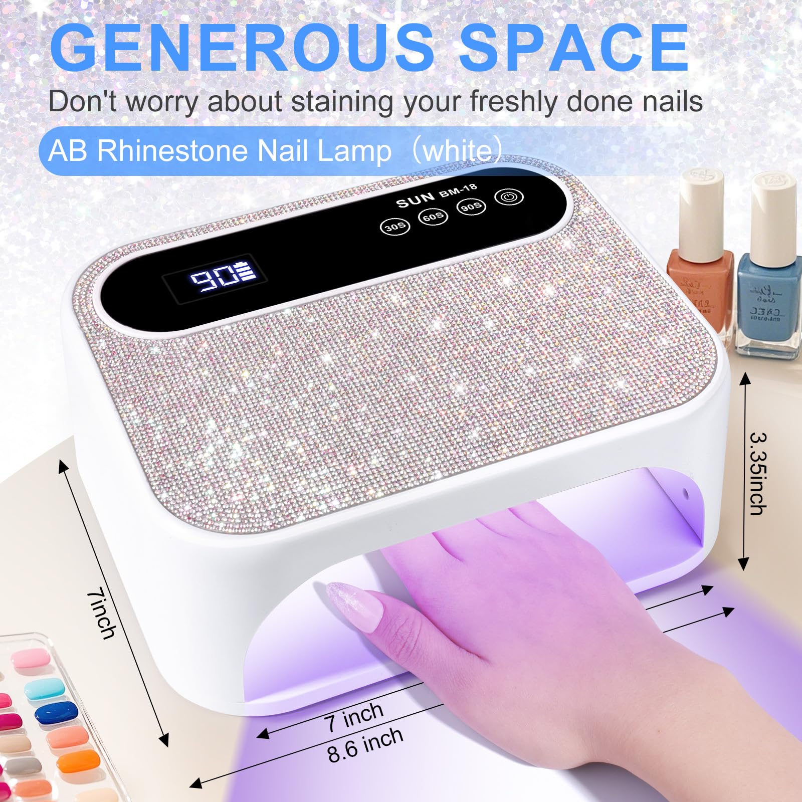 ANYINS LED Nail Lamp side profile with sleek design and premium aesthetics