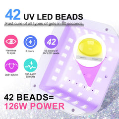 ANYINS LED Nail Lamp touchscreen panel enables simple, precise control