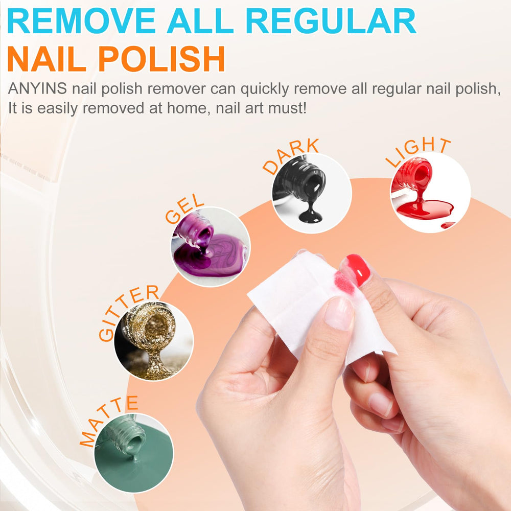 ANYINS travel-size remover pads fit easily in purses for quick touch-ups