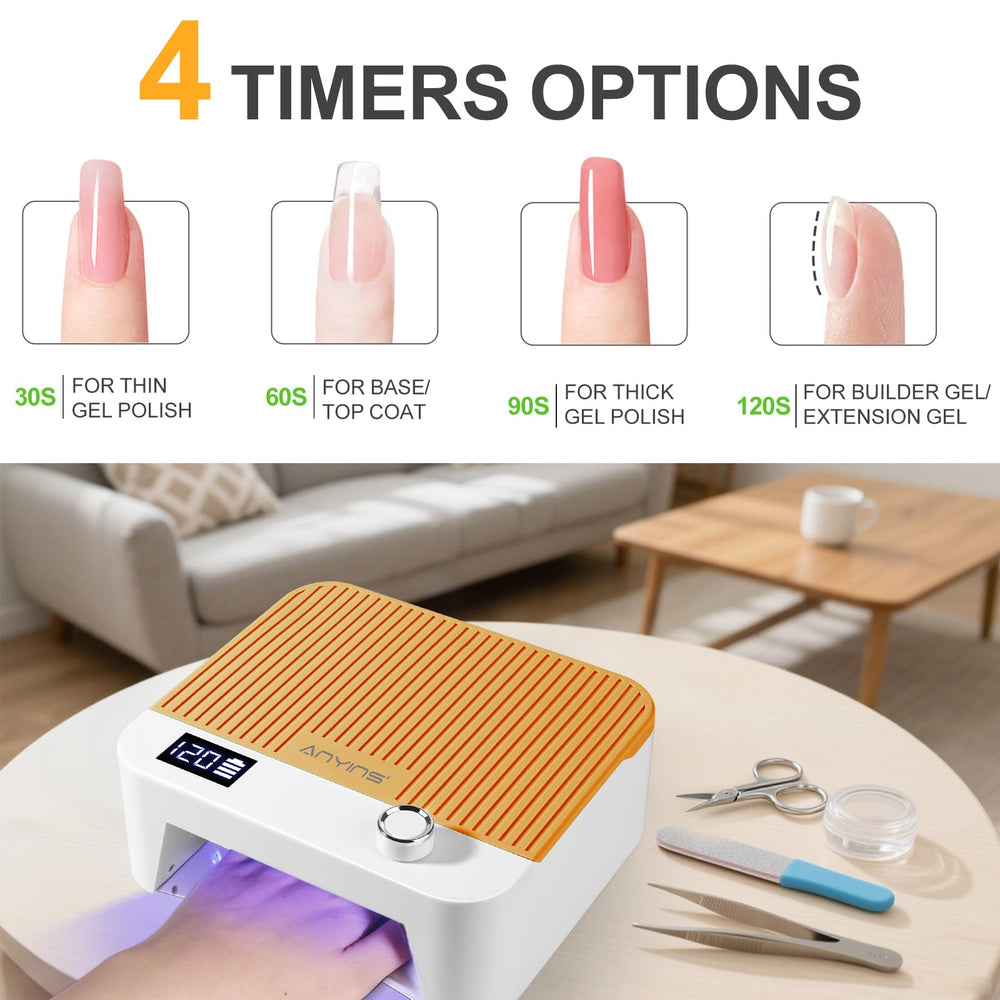 ANYINS UV Nail Lamp 120W auto-sensor activates with hands inserted