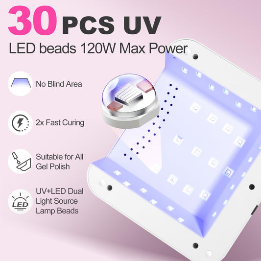 ANYINS UV Nail Lamp 120W side view shows balanced heat distribution
