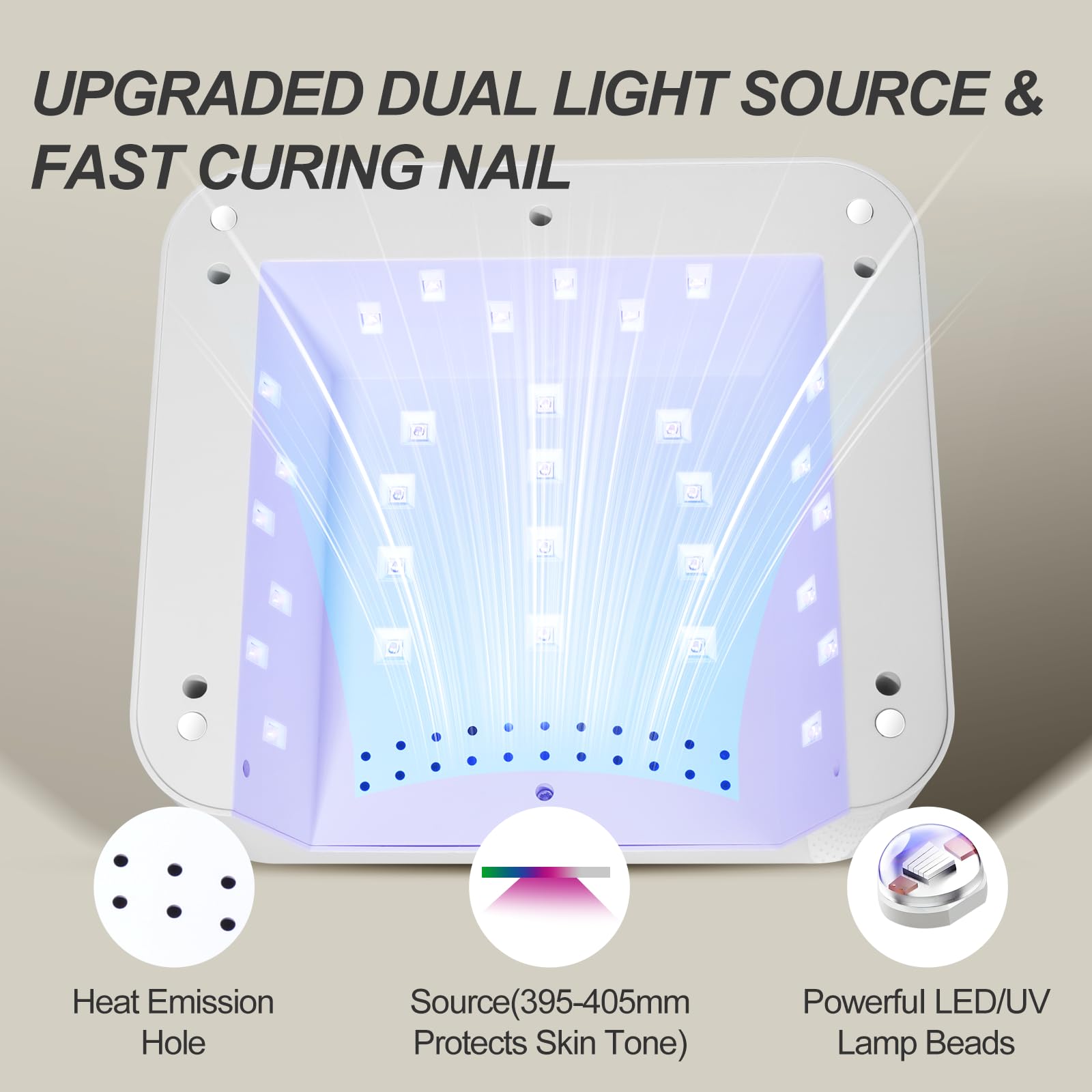 ANYINS UV Nail Lamp removable magnetic base for easy cleaning and setup.