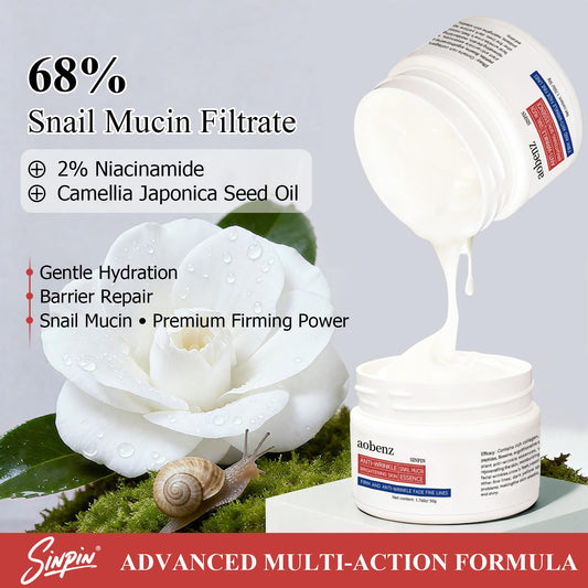 Aobenz Snail Mucin Moisturizer cream texture demonstrating lightweight absorption for daily use