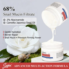 Aobenz Snail Mucin Moisturizer cream texture demonstrating lightweight absorption for daily use