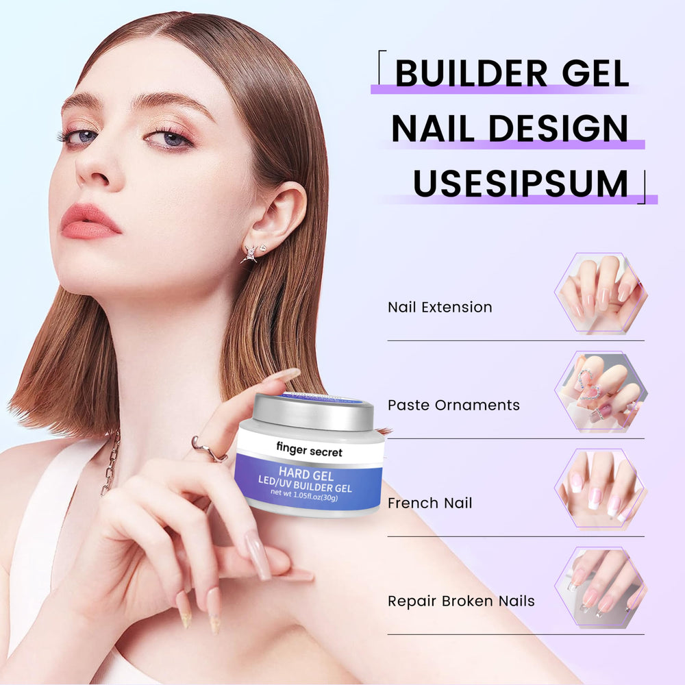 AOBOO Builder Gel nails extension application demonstrates shaping results.