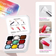 AOBOO UV/LED cure step highlighting home salon convenience and quick drying.