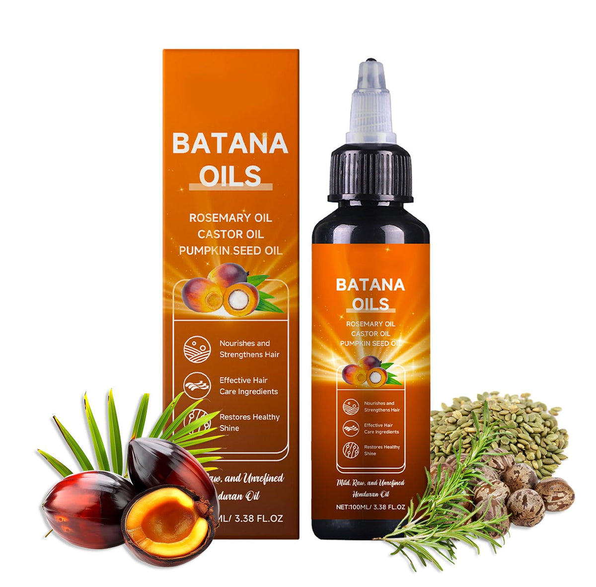 AOFEETINE Batana Oil bottle pour shows natural hair nourishment in action