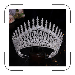Aoligrace luxury wedding crown tall princess tiara glistening for ceremonies