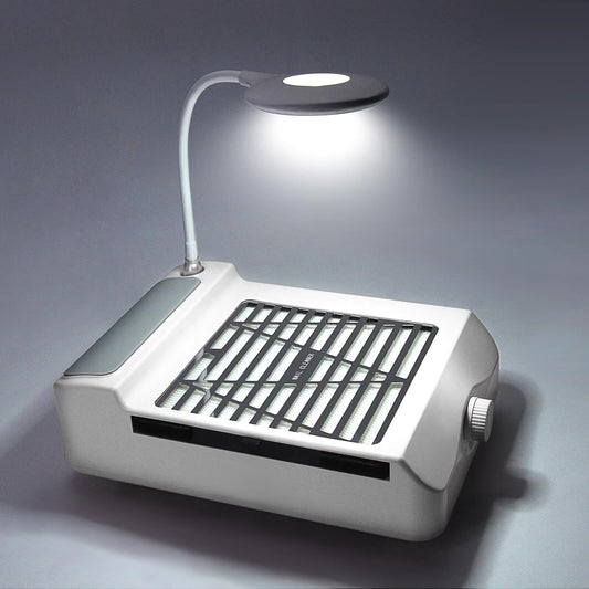 AONOLOVO nail dust collector front view shows powerful suction for clean nails