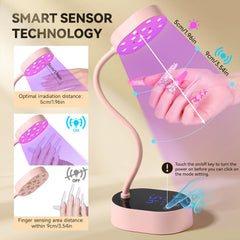 AORAEM UV Nail Lamp compact top view—multi-nail curing in a snap.