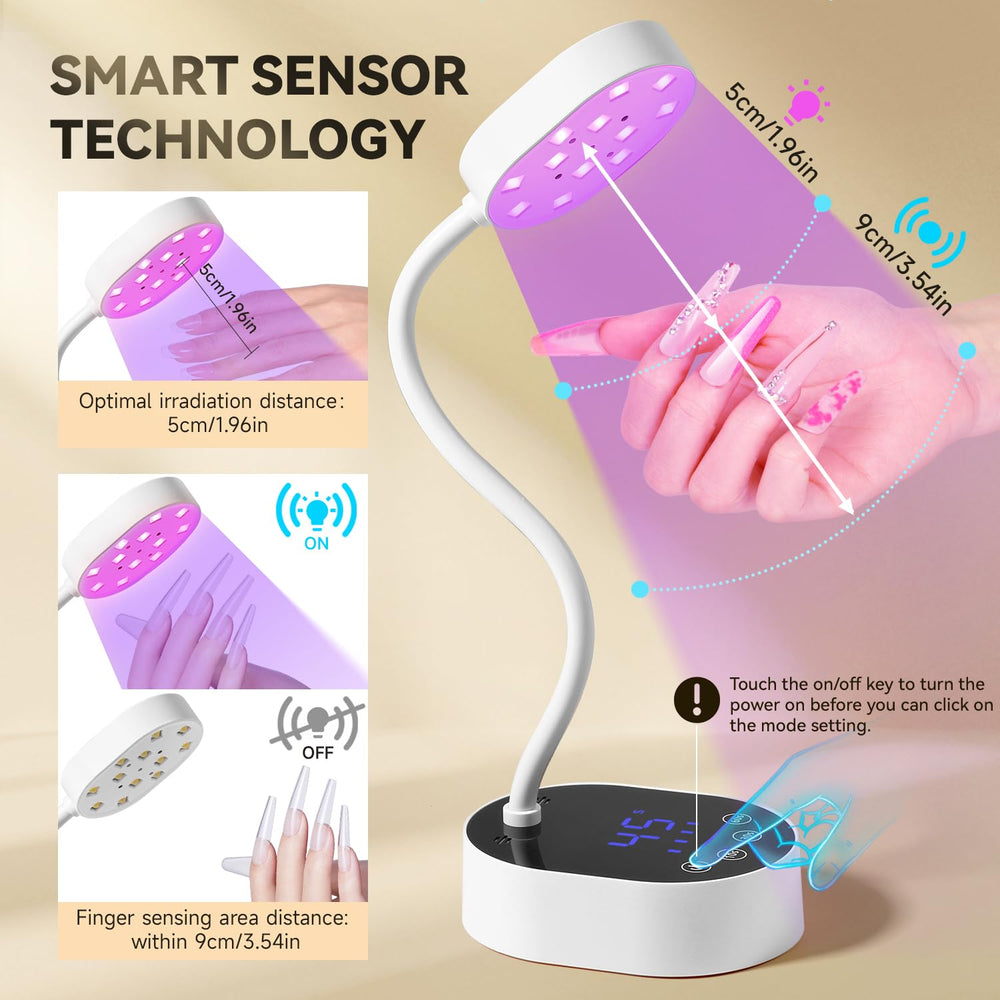 AORAEM UV nail lamp timer display close-up for precise 10/30/60s settings