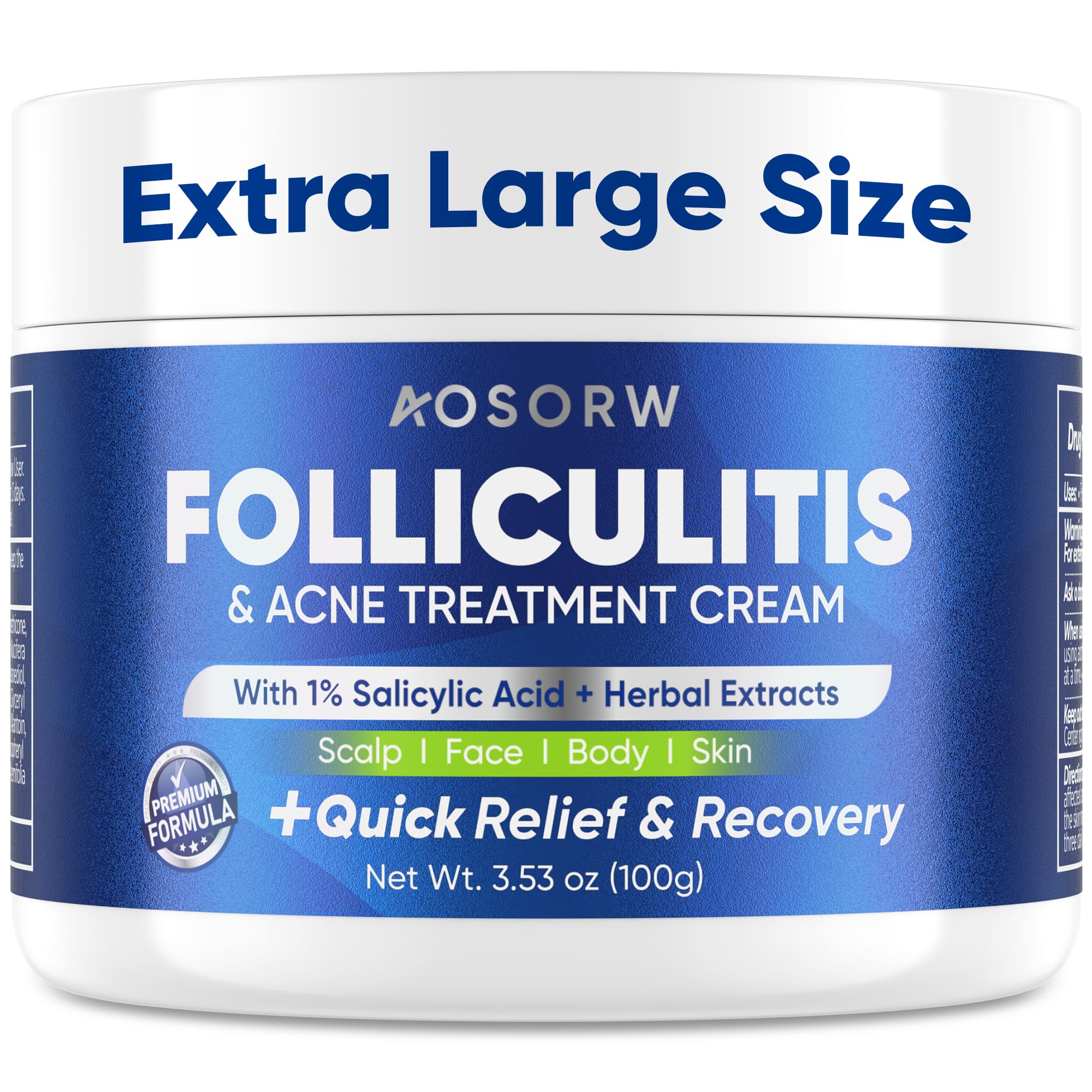 AOSORW Folliculitis Cream bottle for easy, on-the-go relief.