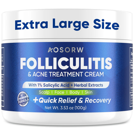 AOSORW Folliculitis Cream bottle for easy, on-the-go relief.