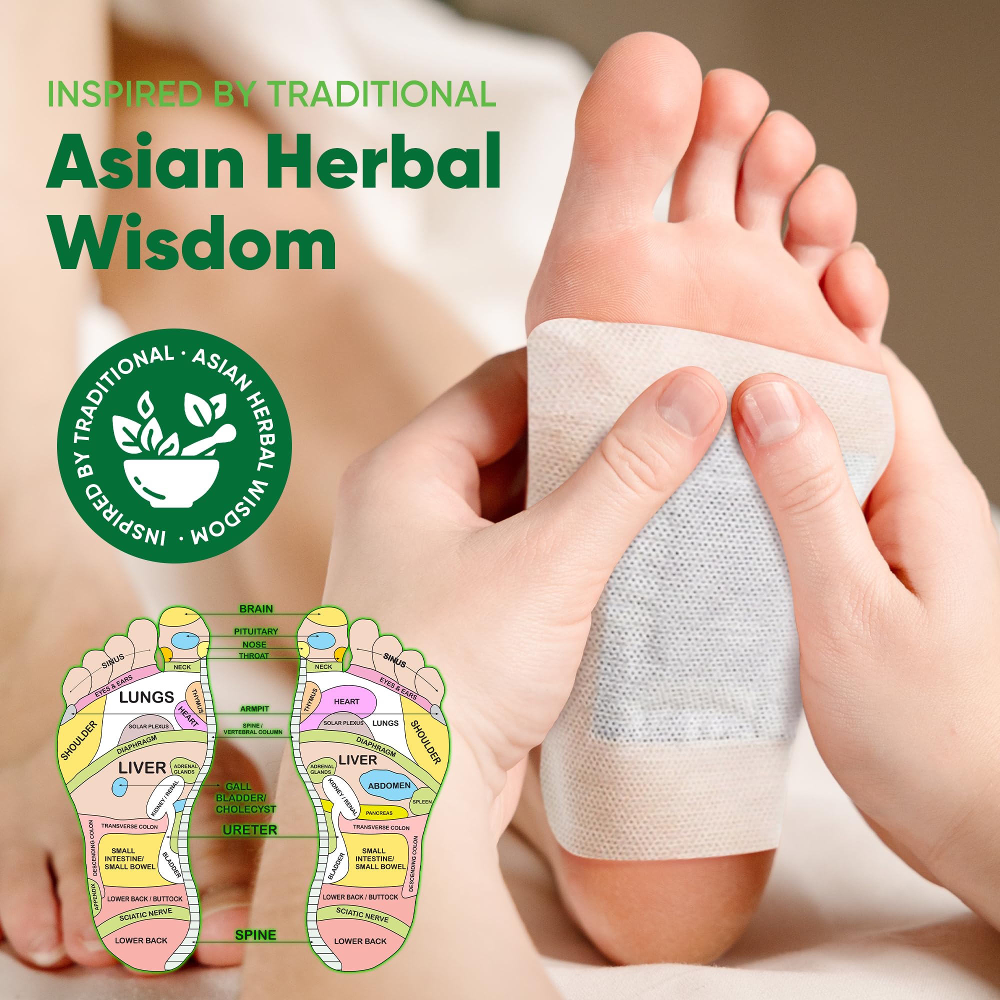 AOSORW foot pads applied to arches offer easy, mess-free use
