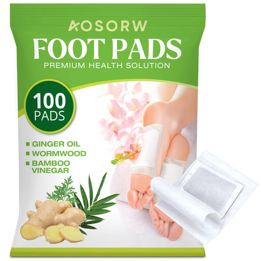 AOSORW ginger oil bamboo charcoal foot pads pack for daily at home use.