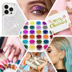 Aottom five brushes for even glitter distribution and smooth finish.
