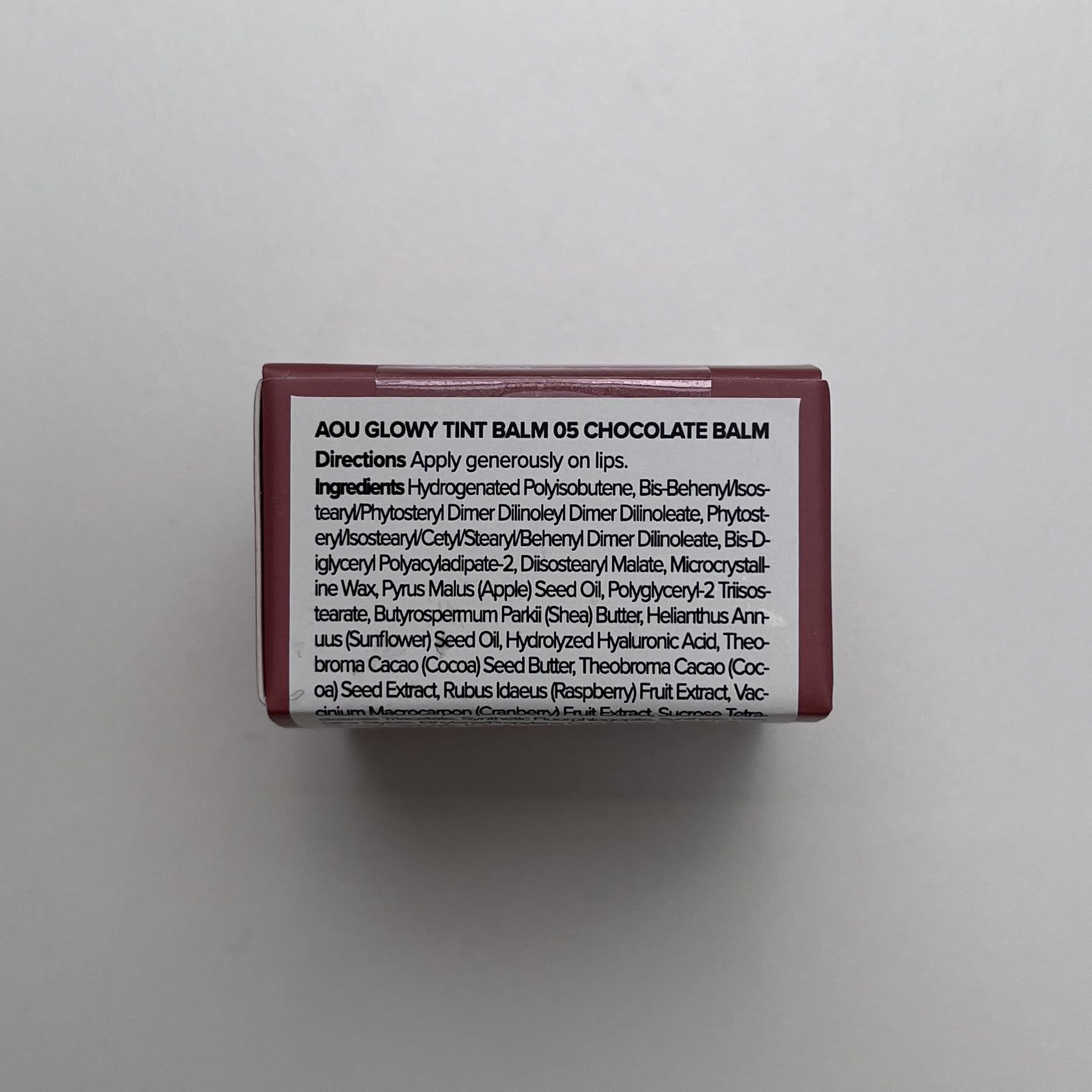 AOU Glowy Tint Balm lip-gloss finish on lips for natural shine