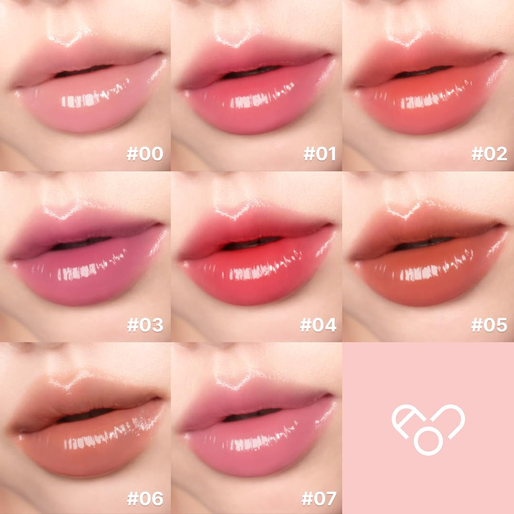 AOU Glowy Tint Balm melting texture visible on lips