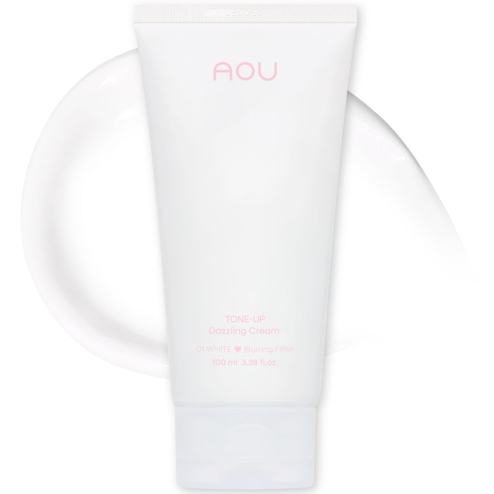 AOU Tone-Up Dazzling Cream 01 White jar close-up for natural, even skin tone