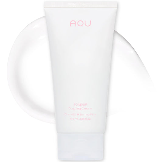 AOU Tone-Up Dazzling Cream 01 White jar close-up for natural, even skin tone