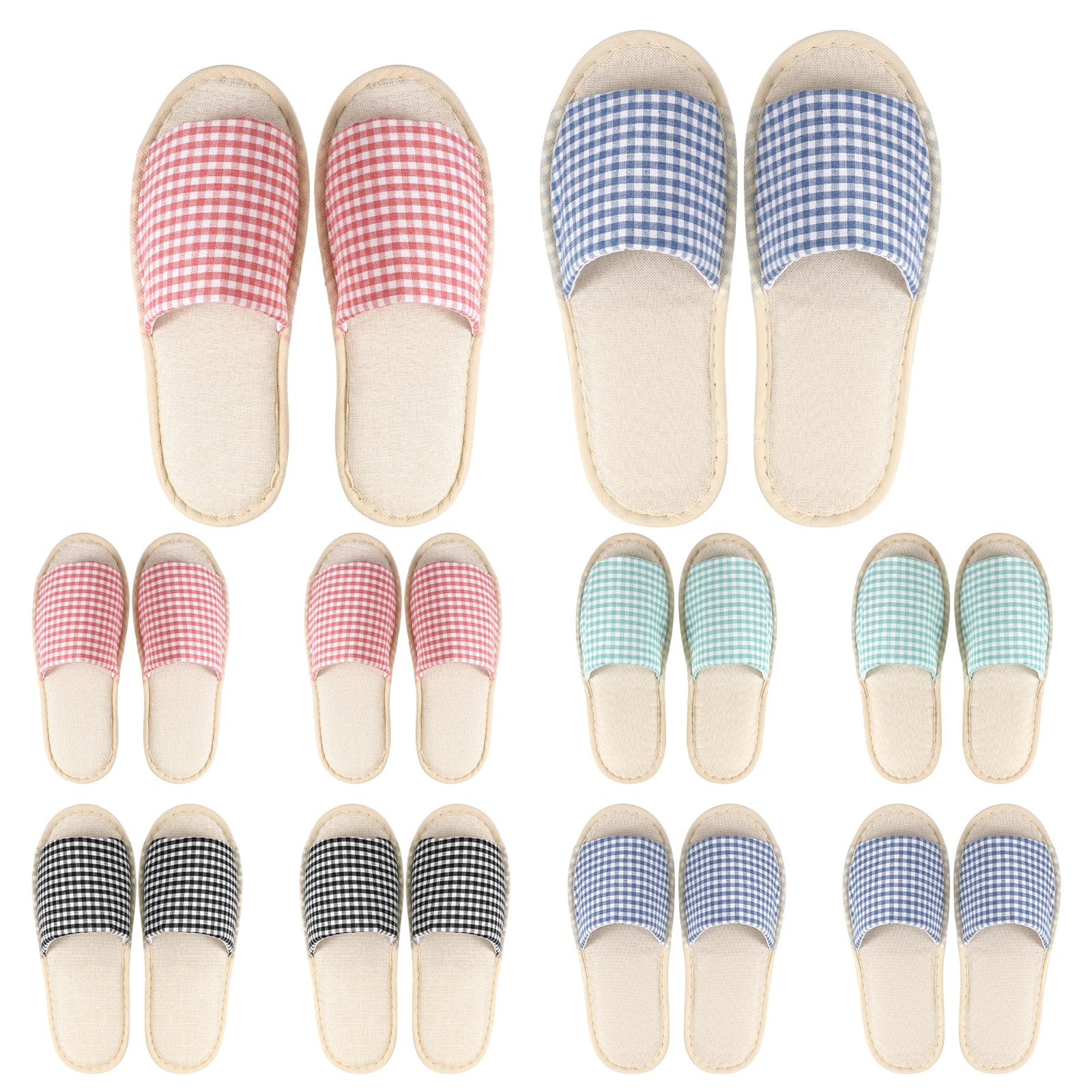 AOZUO bulk-pack slippers with open-toe design for breathable guest comfort.