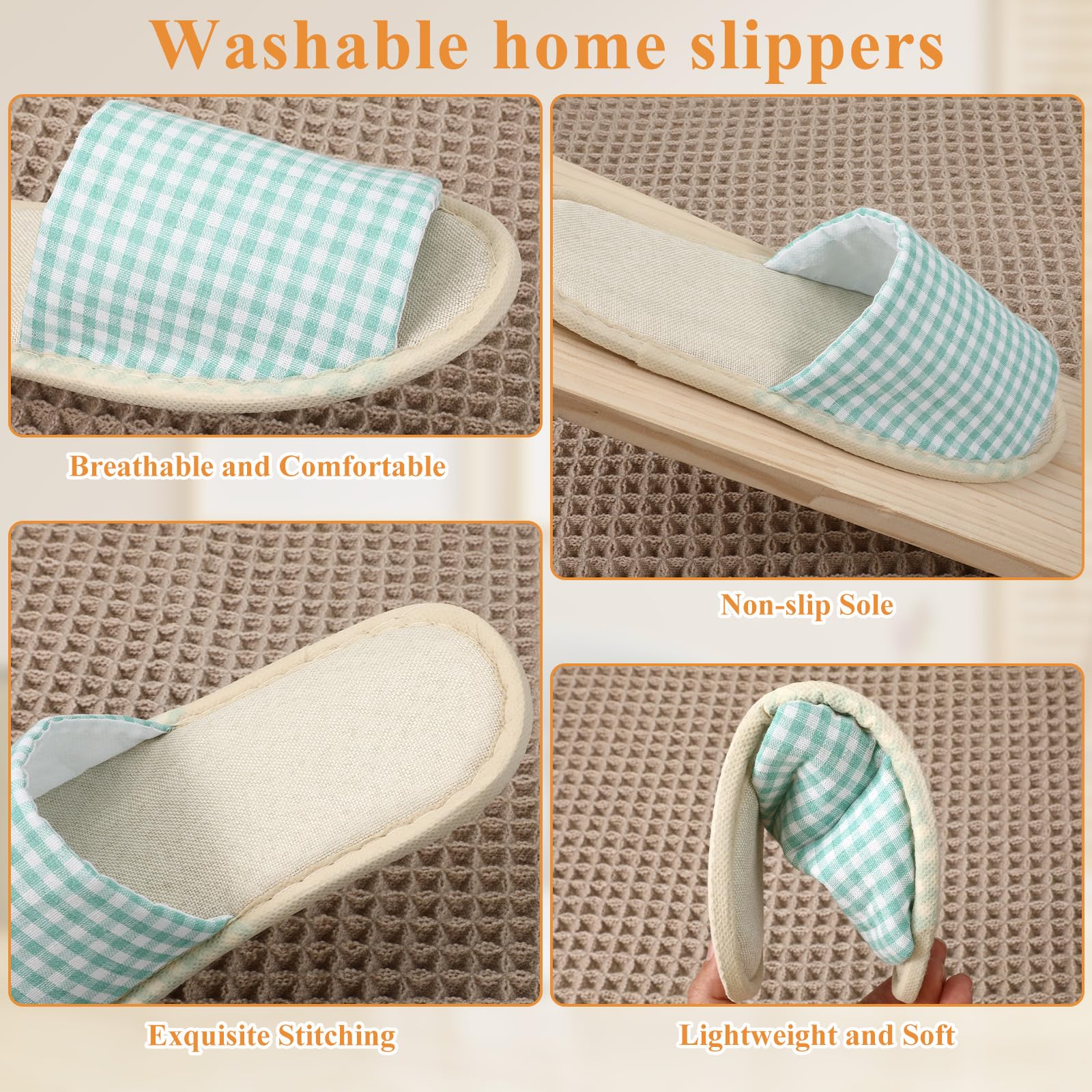 AOZUO two-size fit slippers for men and women up to US sizes 10 and 8.