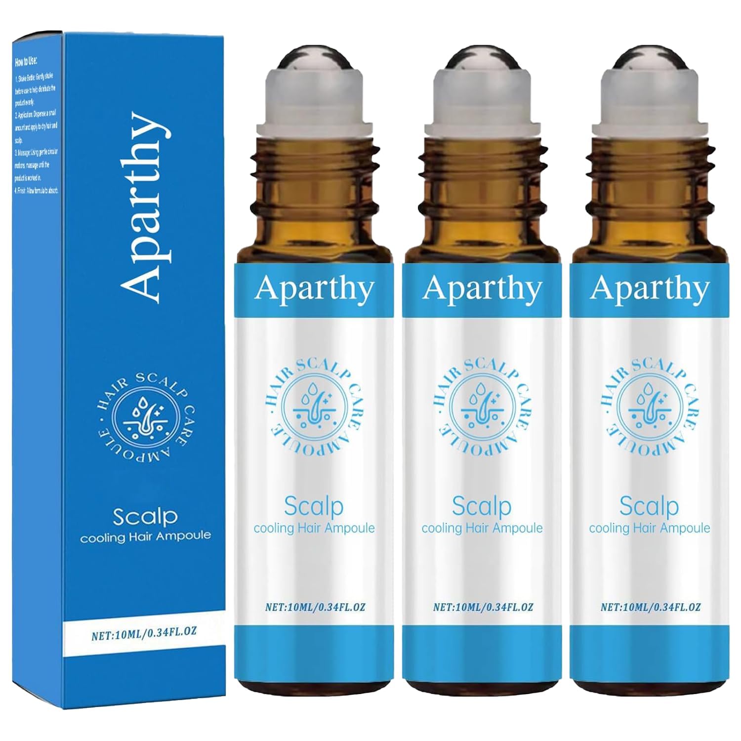 Aparthy Hair Growth Roll-On bottle with menthol for a refreshing scalp feel