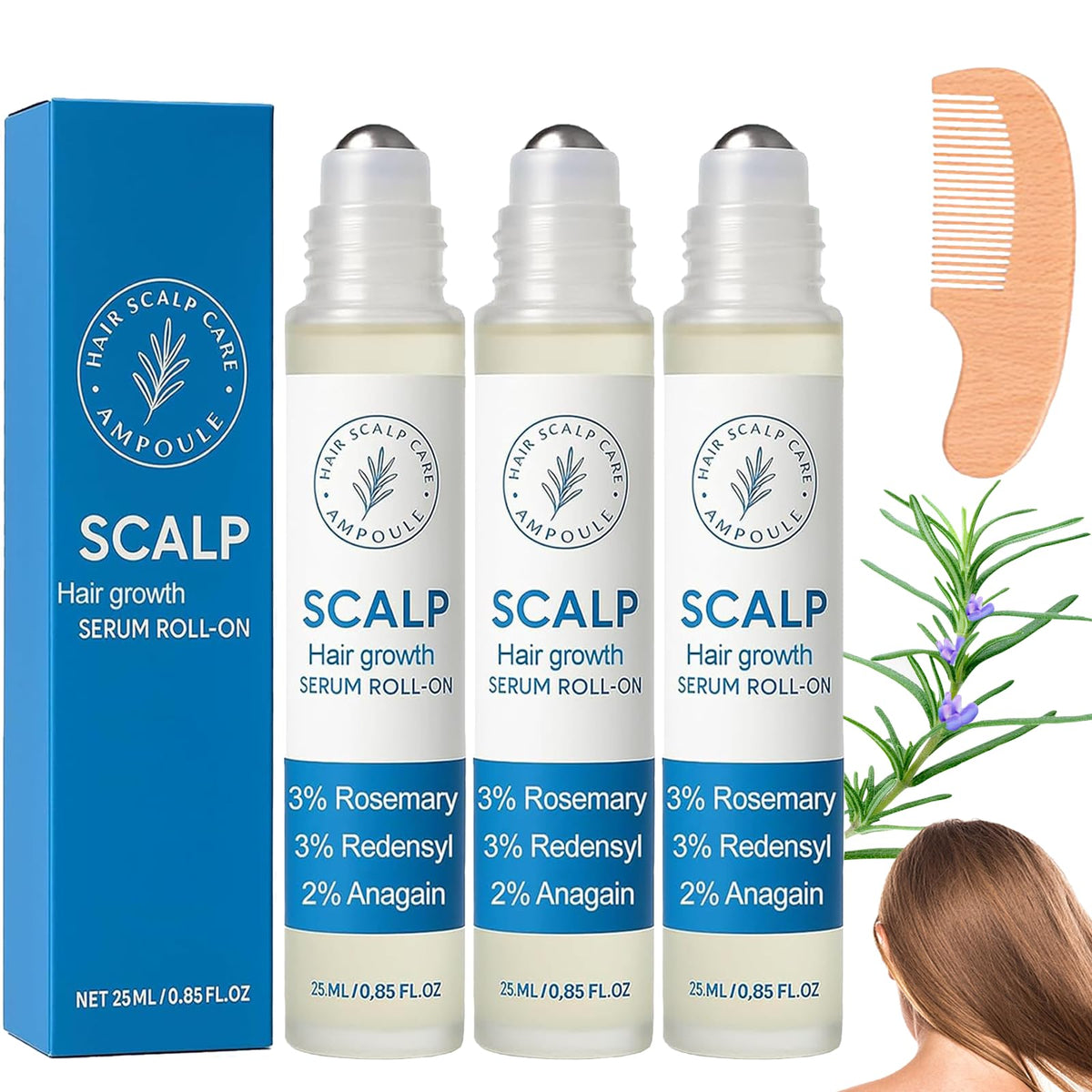 Aparthy Hair Growth Roll-On bottle for targeted scalp application.