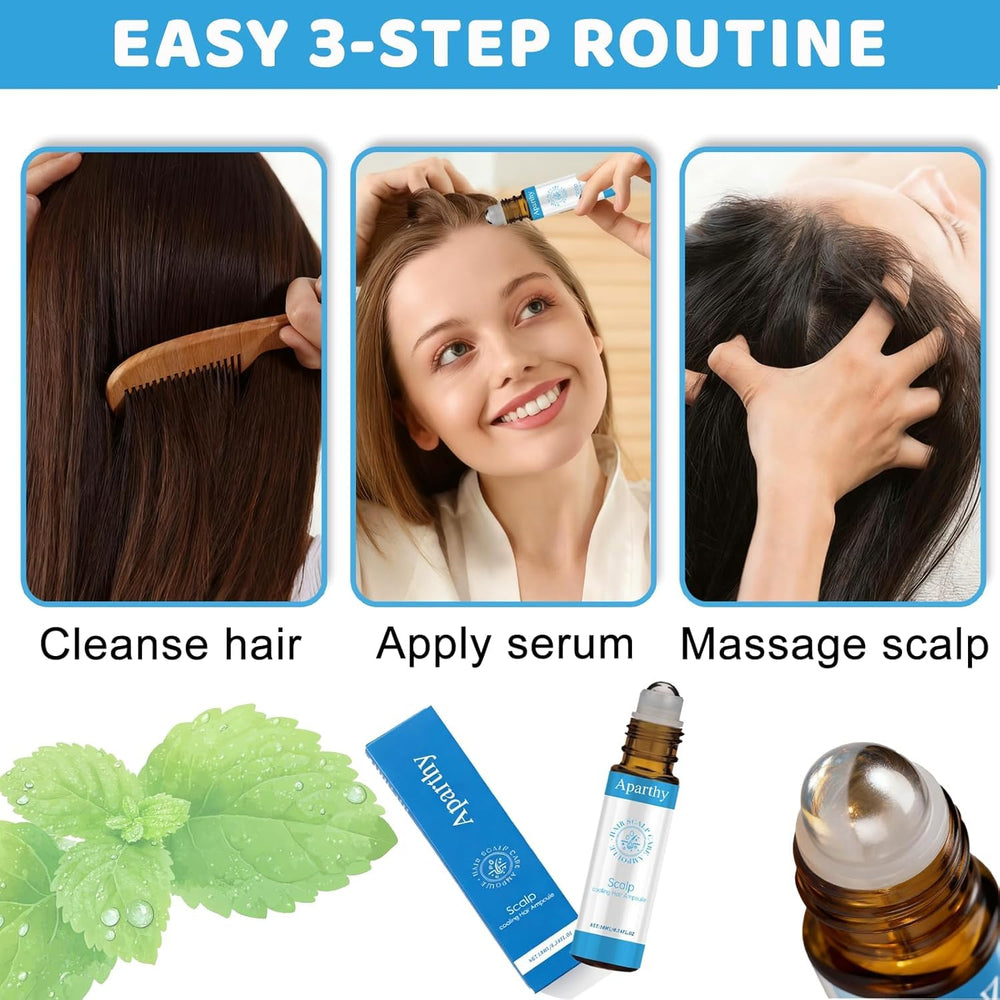 Shiny finish on hair after lightweight roll-on application