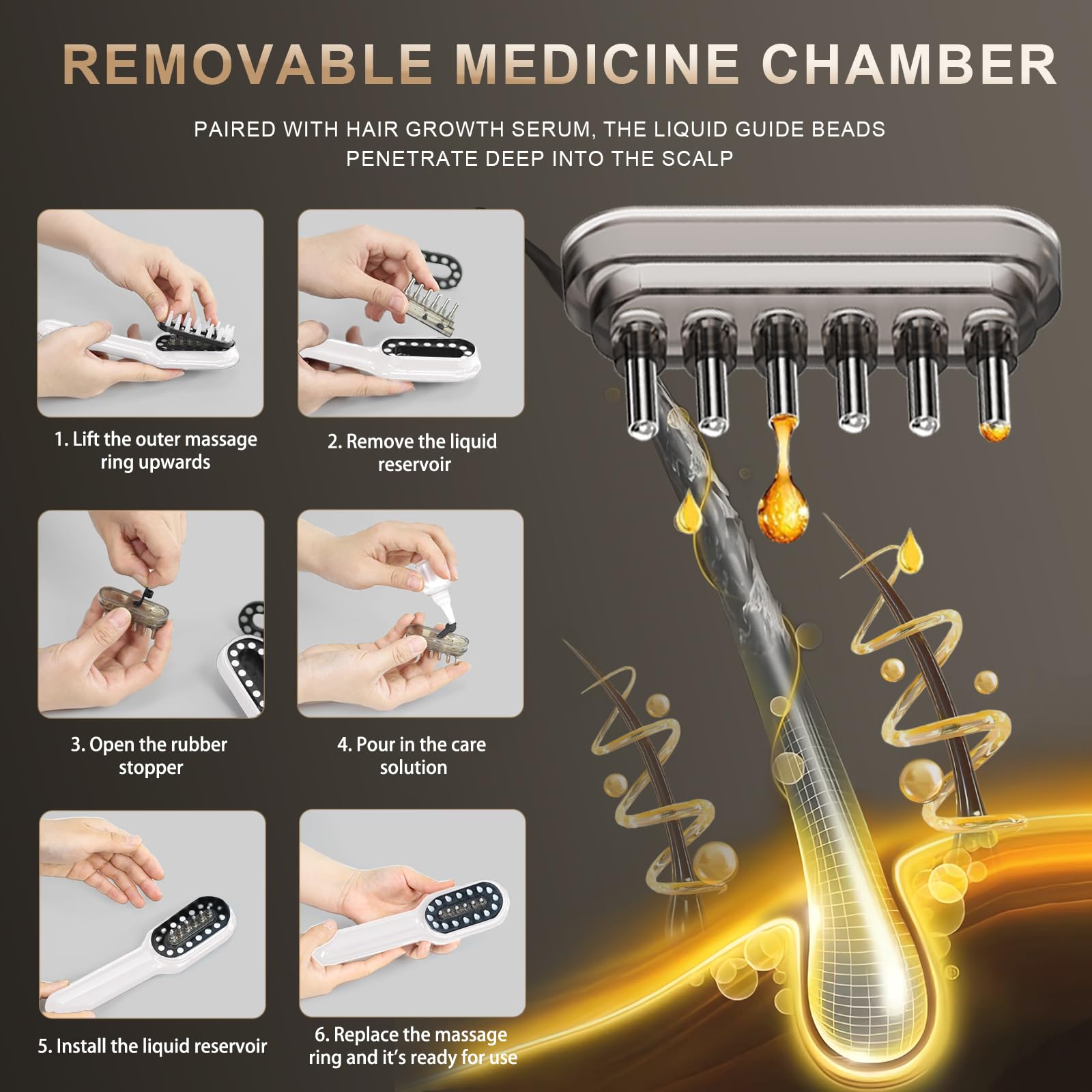 Apbier Laser Hair Growth Comb travel-friendly design for home or on the go