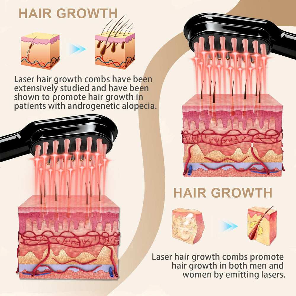 Apbier Laser Hair Growth Comb travel-ready, lightweight for home or on-the-go use