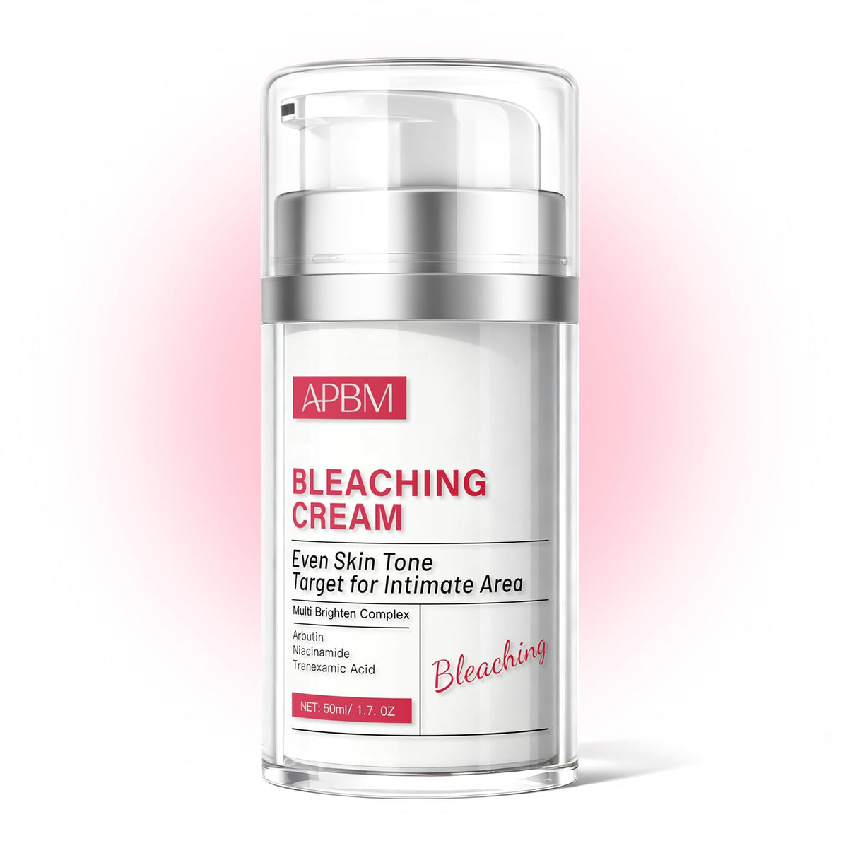 APBM Skin Lightening Cream bottle for easy daily application in sensitive areas.