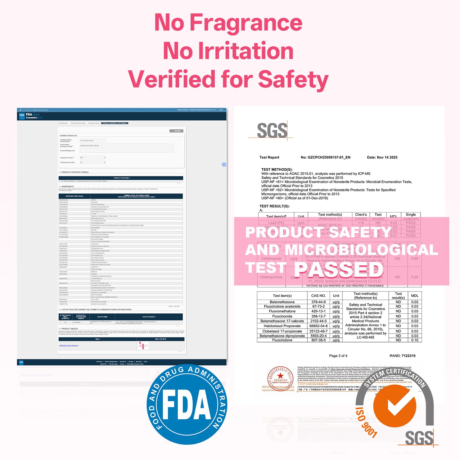 APBM ingredients close-up highlighting Arbutin, Niacinamide, Tranexamic Acid.