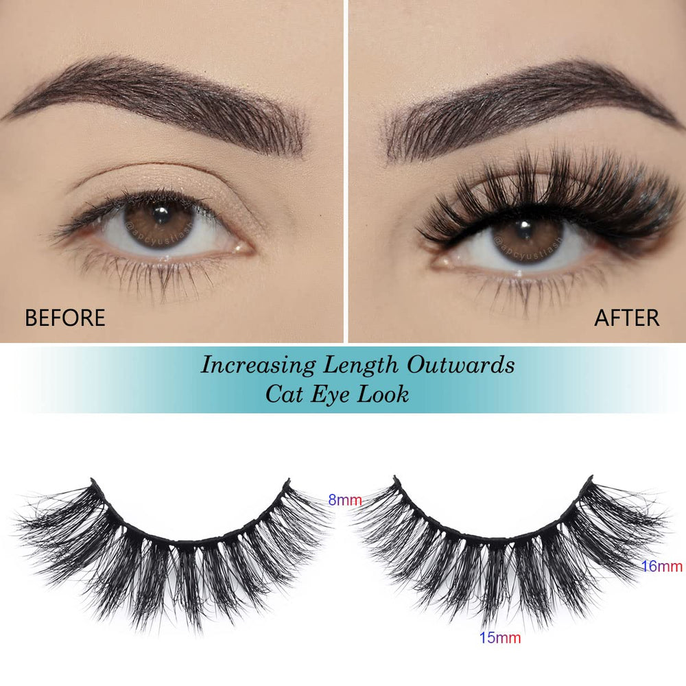 APCYUST lashes with 15mm and 18mm bands provide flexible, comfortable wear.