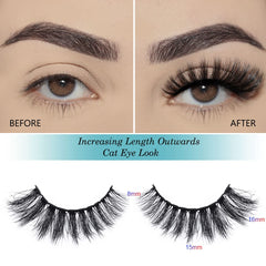 APCYUST lashes with 15mm and 18mm bands provide flexible, comfortable wear.