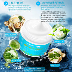 Texture close-up of Aphesia Urea 40% cream, non-greasy after application.