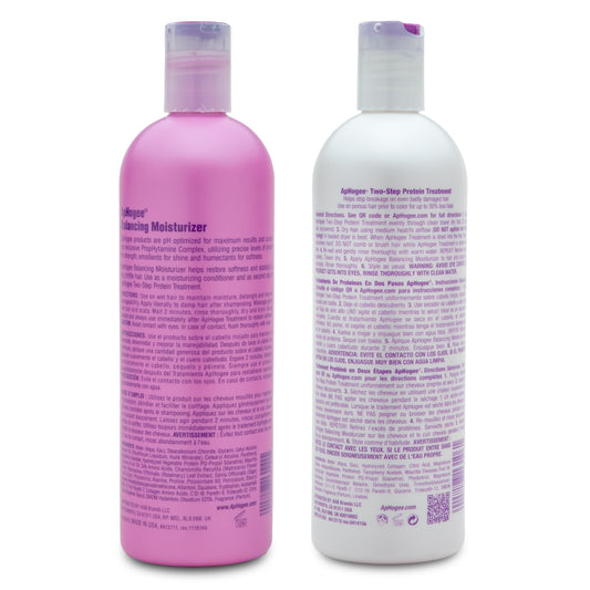 Aphogee balancing moisturizer bottle adds hydration for softer, manageable hair.