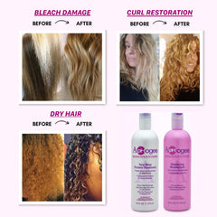 Aphogee protein treatment steps visual highlights repair and resilience for dull strands.